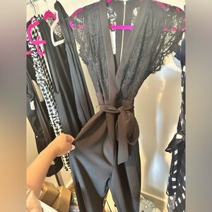 NWT Bebe Lace wide leg pantsuit